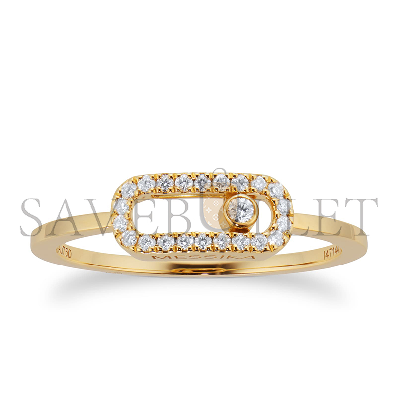 MESSIKA 18CT YELLOW GOLD MOVE UNO 0.09CTTW DIAMOND PAVE RING 4705-YG